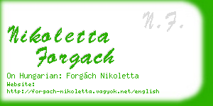 nikoletta forgach business card